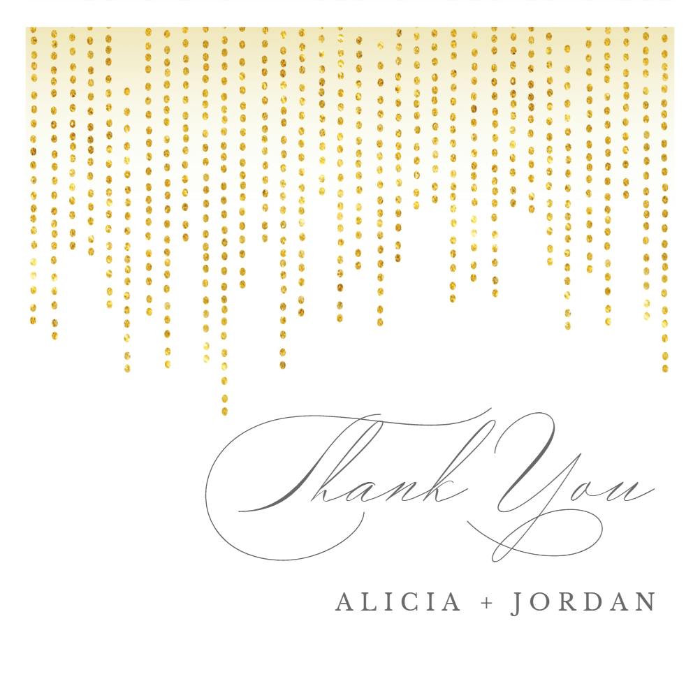 Curtain cascade - wedding thank you card